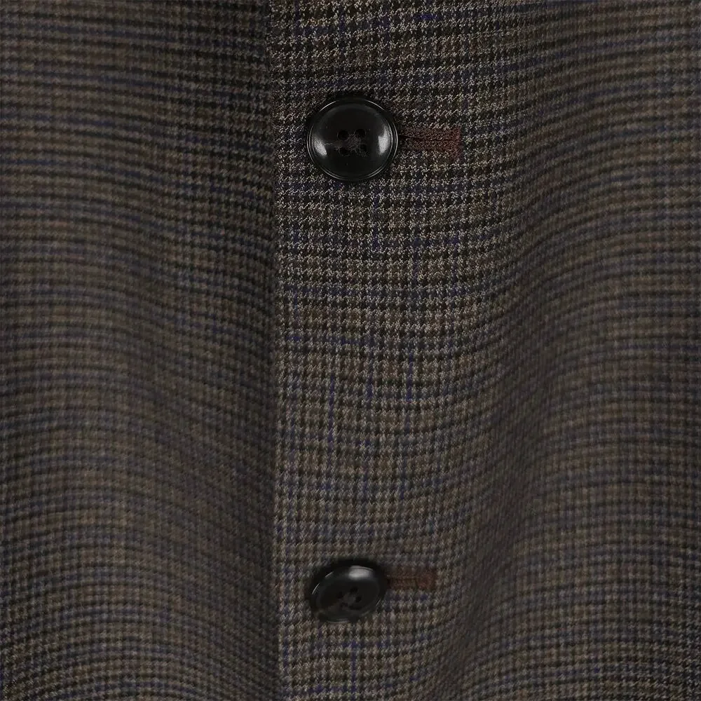 Michael Kors Mens Classic Fit Sport Coat 46L Brown Blue Houndstooth Stretch NWT